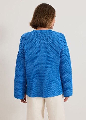 Phase Eight Gabby Textured Knitwear Blue Canada | YNGROW-780